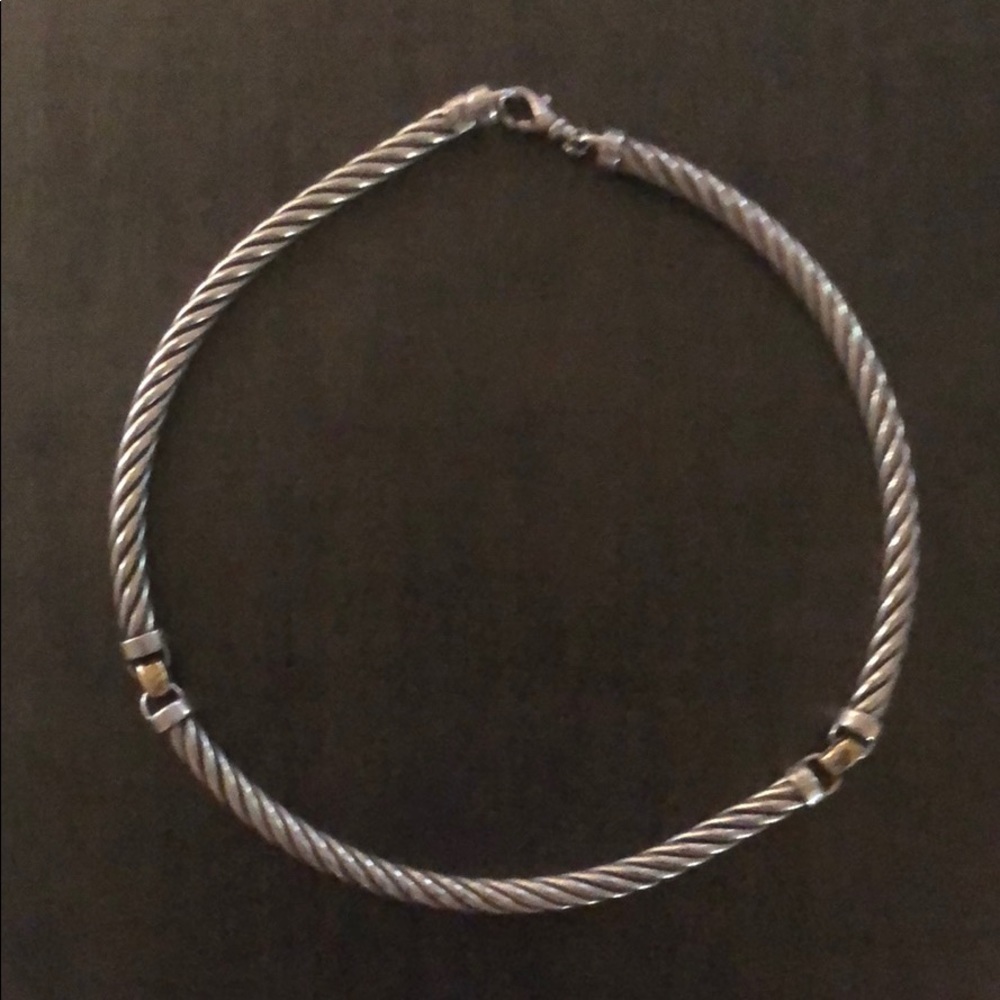 David Yurman 10mm sterling silver 14k choker